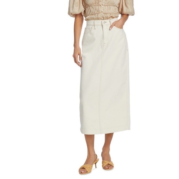 Frame Denim Midi Skirt Ecru 34 - Picture 2 of 9